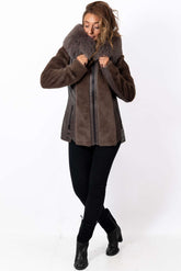 Women's exclusive Alpaca Vihra coat with hood
